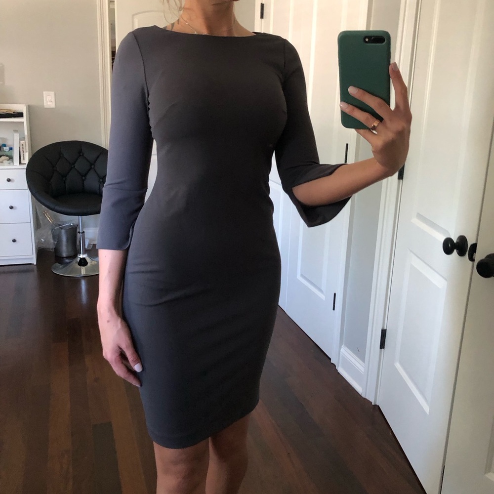 Calvin Klein 3/4 sleeve Grey Dress - US 2